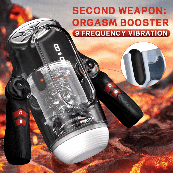 Lovesvibe 9 Telescopic Vibration Male Masturbators With Intelligent LED Display Heating Voice Male Stroker