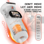Lovesvibe 9 Vibration 9 Thrusting Automatic Male Masturbator with LCD Display Moan Heating Sex Toys for Men