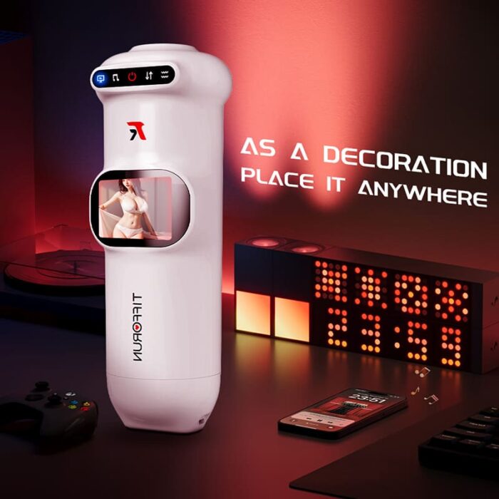 Lovesvibe 9 Vibration 9 Thrusting Automatic Male Masturbator with LCD Display Moan Heating Sex Toys for Men