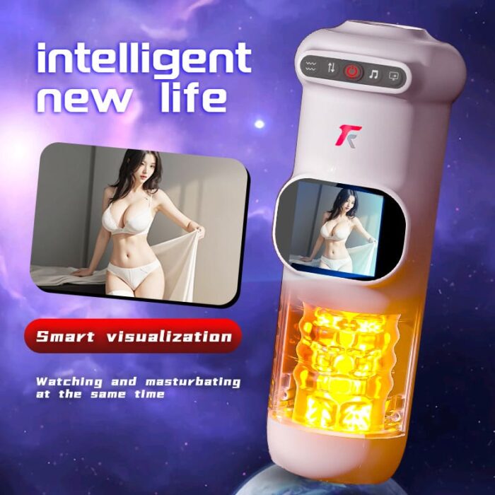 Lovesvibe 9 Vibration 9 Thrusting Automatic Male Masturbator with LCD Display Moan Heating Sex Toys for Men