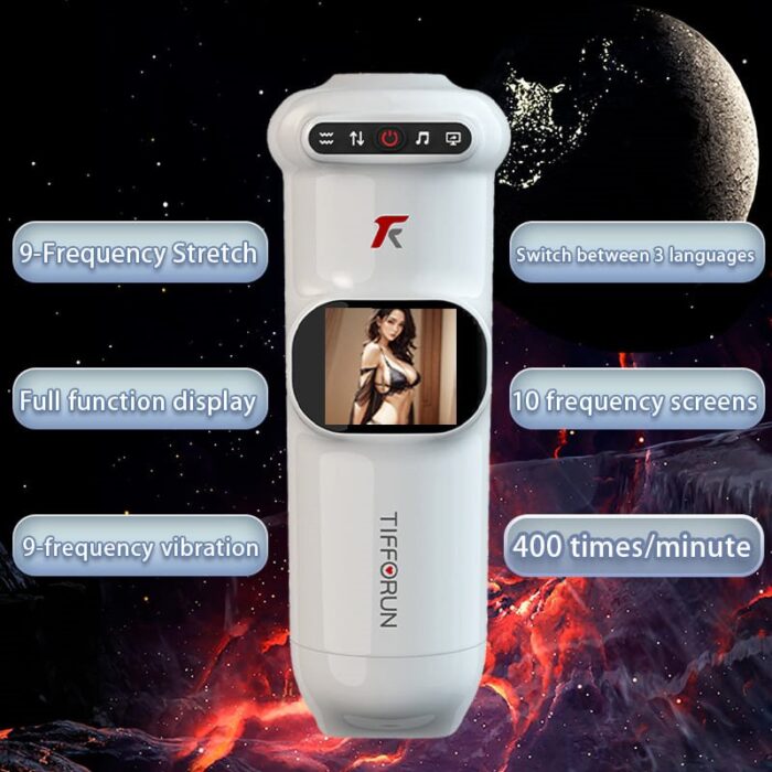 Lovesvibe 9 Vibration 9 Thrusting Automatic Male Masturbator with LCD Display Moan Heating Sex Toys for Men