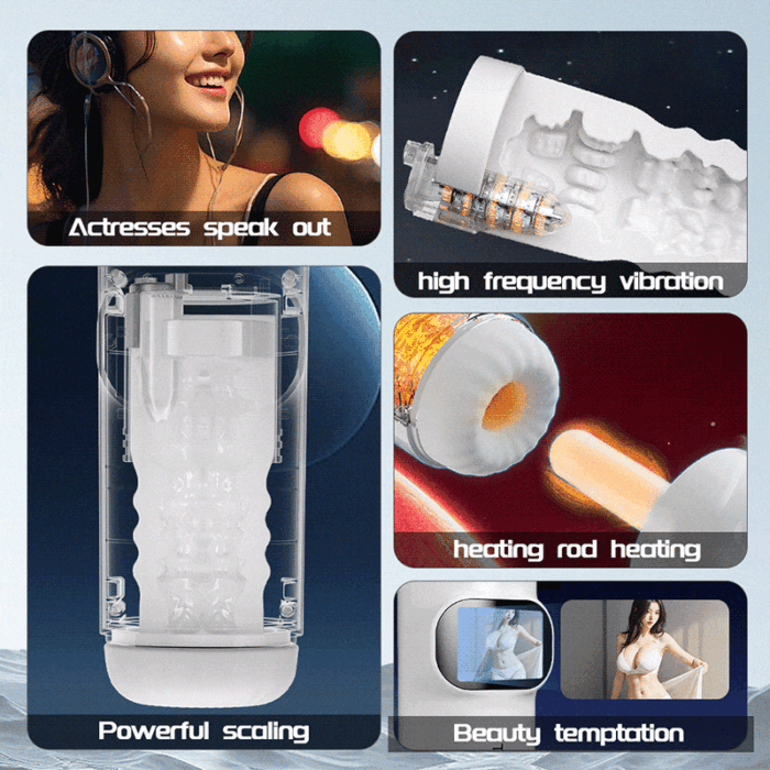 Lovesvibe 9 Vibration 9 Thrusting Automatic Male Masturbator with LCD Display Moan Heating Sex Toys for Men