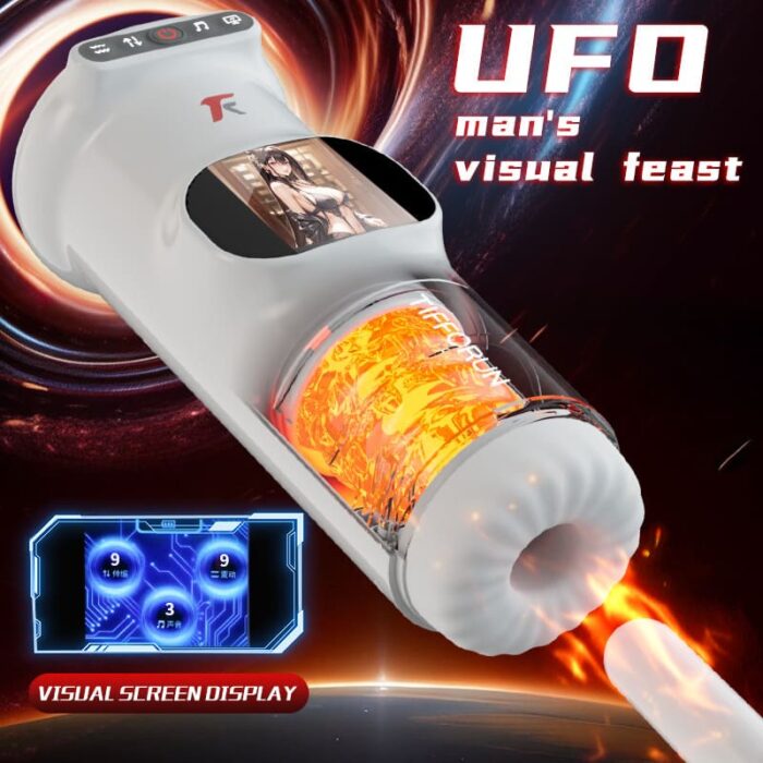 Lovesvibe 9 Vibration 9 Thrusting Automatic Male Masturbator with LCD Display Moan Heating Sex Toys for Men