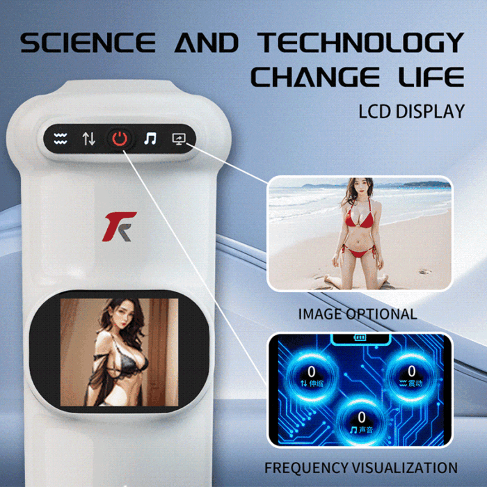 Lovesvibe 9 Vibration 9 Thrusting Automatic Male Masturbator with LCD Display Moan Heating Sex Toys for Men