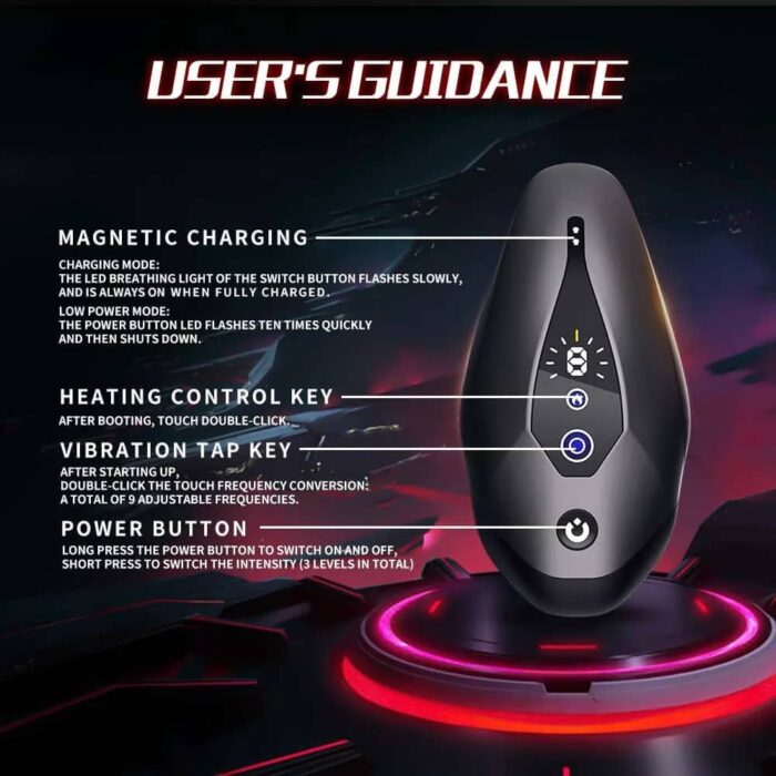 Lovesvibe 9 Vibrations Male Penis Training with LCD Display Automatic Male Masturbator Glans Trainer