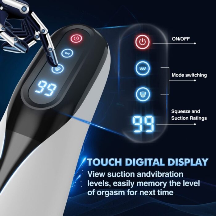 Lovesvibe 9 Vibrations Sucking Male Masturbator with LCD Display Heating Electric Blowjob Penis Trainer