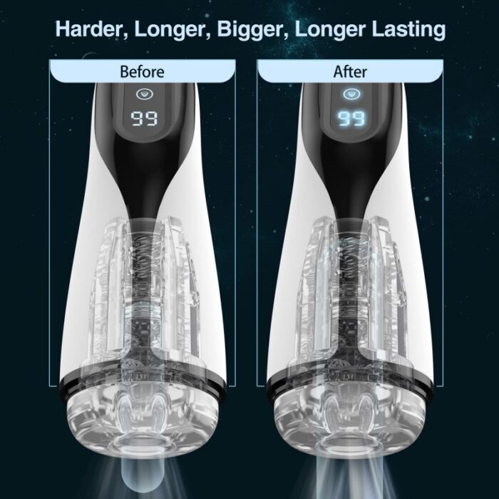 Lovesvibe 9 Vibrations Sucking Male Masturbator with LCD Display Heating Electric Blowjob Penis Trainer