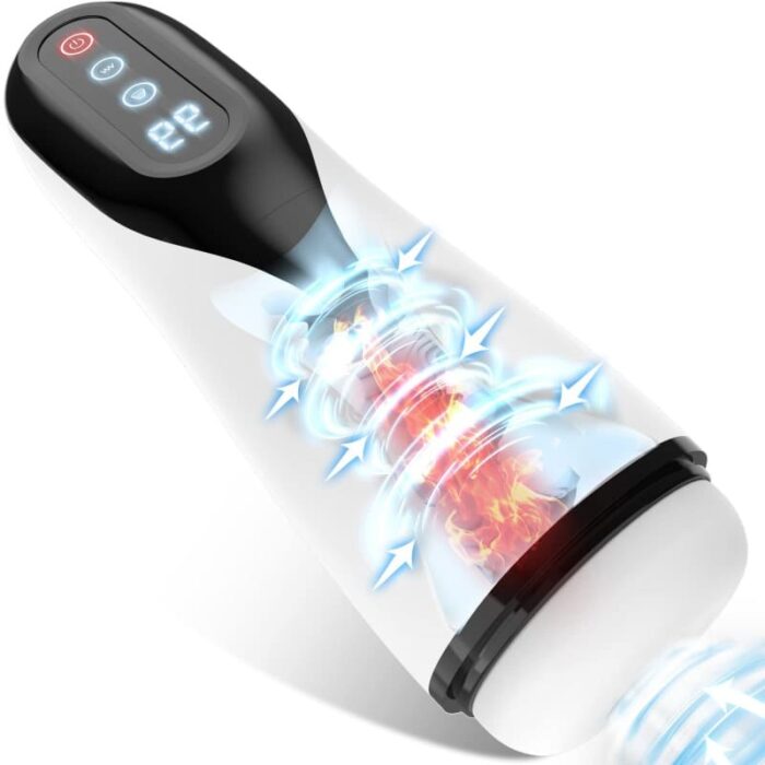 Lovesvibe 9 Vibrations Sucking Male Masturbator with LCD Display Heating Electric Blowjob Penis Trainer