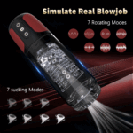 Lovesvibe Automatic Male Masturbator with 10 Vibration 5 Sucking Rotation Voice Function Vagina Male Sex Toys