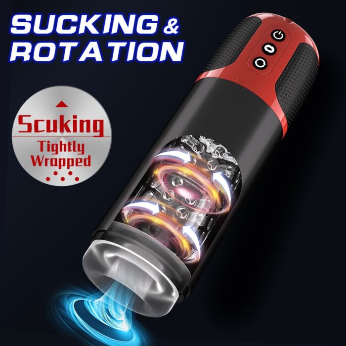 Lovesvibe Automatic Male Masturbator with 10 Vibration 5 Sucking Rotation Voice Function Vagina Male Sex Toys