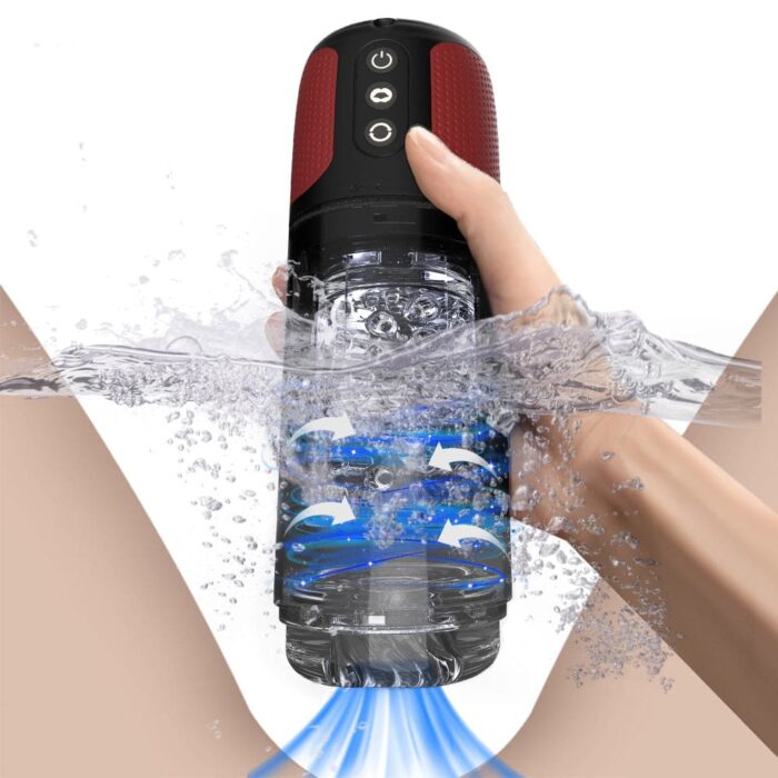 Lovesvibe Automatic Male Masturbator with 10 Vibration 5 Sucking Rotation Voice Function Vagina Male Sex Toys