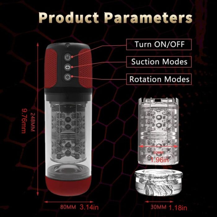 Lovesvibe Automatic Male Masturbator with 10 Vibration 5 Sucking Rotation Voice Function Vagina Male Sex Toys
