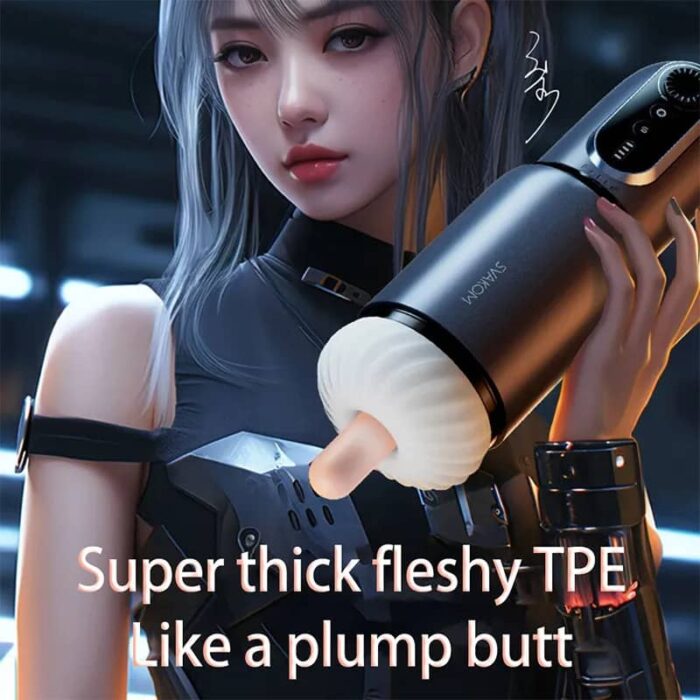 Lovesvibe Automatic Male Masturbator with 5 Thrusting Rotation Lifelike Pocket Pussy with Hands-Free Base