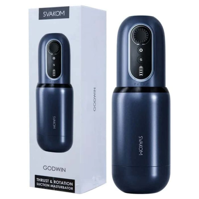 Lovesvibe Automatic Male Masturbator with 5 Thrusting Rotation Lifelike Pocket Pussy with Hands-Free Base