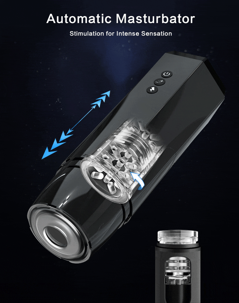 Lovesvibe Automatic Male Masturbator with 7 Powerful Thrusting Rotating Modes Hands Free Blowjob Sex Toys for Men