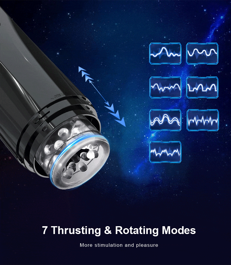 Lovesvibe Automatic Male Masturbator with 7 Powerful Thrusting Rotating Modes Hands Free Blowjob Sex Toys for Men