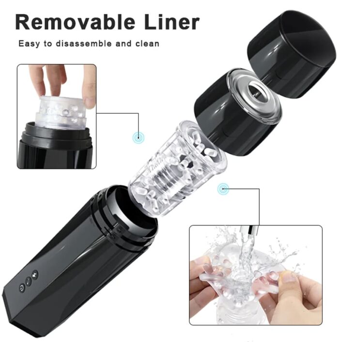 Lovesvibe Automatic Male Masturbator with 7 Powerful Thrusting Rotating Modes Hands Free Blowjob Sex Toys for Men