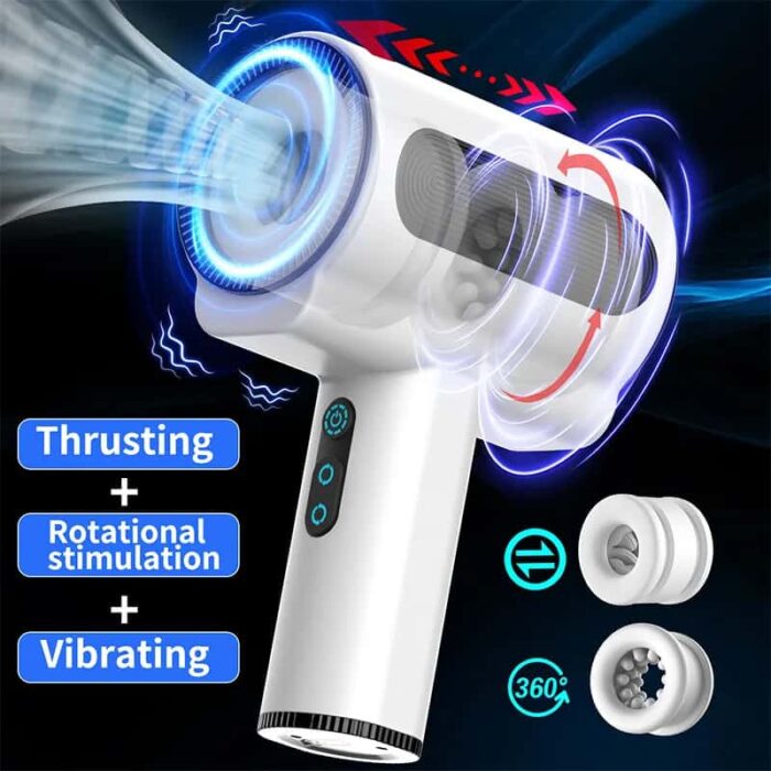 Lovesvibe Automatic Male Masturbator with 7 Vibrations & 5 Thrusting Sucking Rotation Handheld Sex Toy for Men