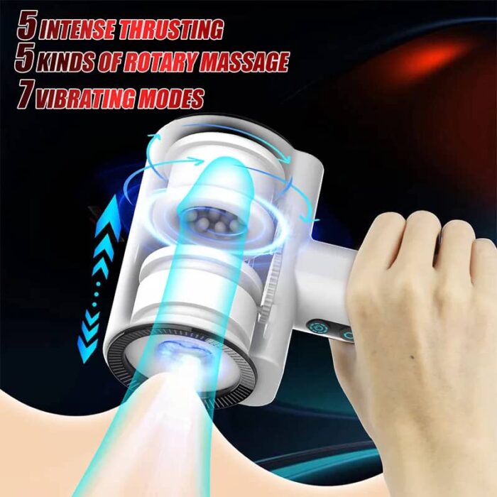 Lovesvibe Automatic Male Masturbator with 7 Vibrations & 5 Thrusting Sucking Rotation Handheld Sex Toy for Men