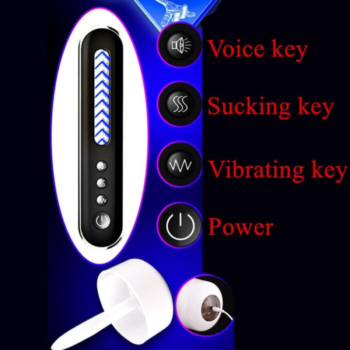 Lovesvibe Automatic Masturbator Penis Pump with 7 Vibration Sucking Hands Free Sex Machines with Suction Base