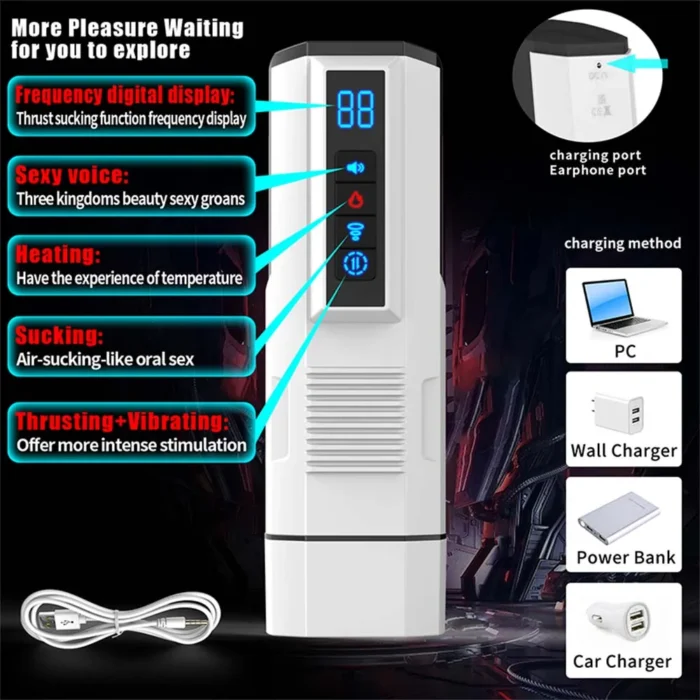 Lovesvibe Automatic Masturbator with 5 Thrusting Vibration Sucking Modes Voice Heating Sex Toys for Men