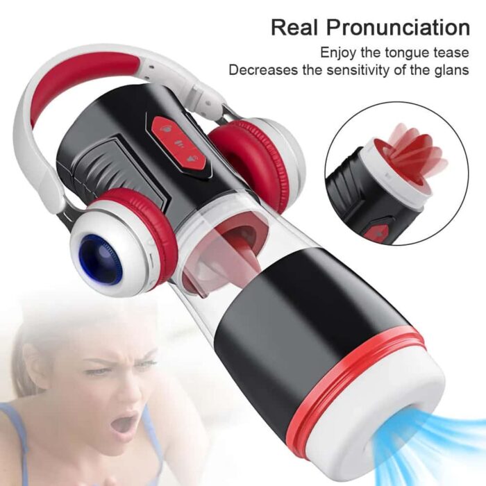 Lovesvibe Automatic Tongue Licking Male Masturbator with 4 Sucking & 7 Tongue Licking Voice Blowjob Stroker