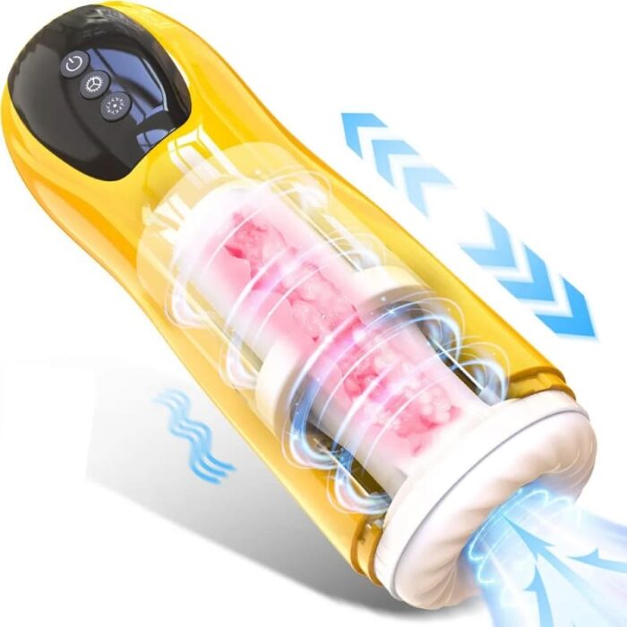 Lovesvibe Fully 3 in 1 Automatic Male Masturbator with 7 Sucking Roating Licking Modes Blowjob Sex Toy for Men