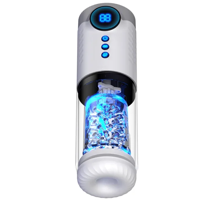 Lovesvibe Fully Automatic Male Masturbator Penis Pump with 9 Frequency Telescopic Rotating LCD Adult Toys