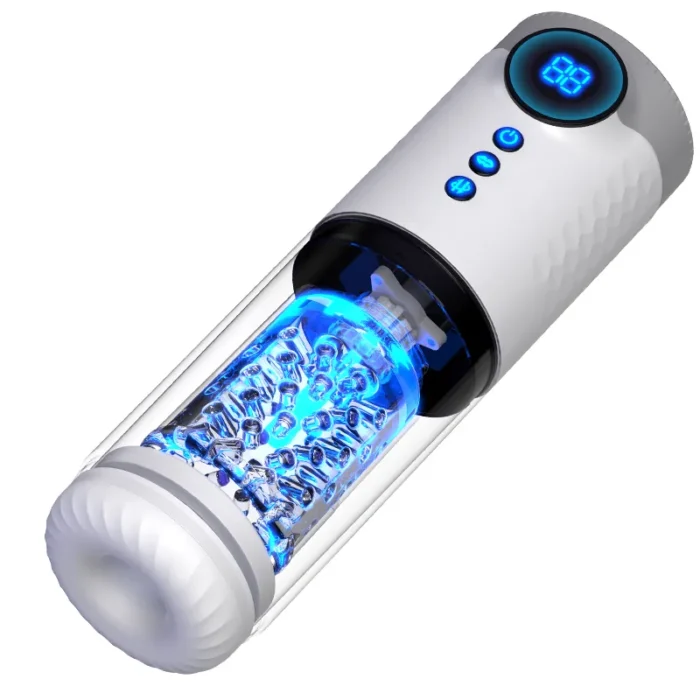 Lovesvibe Fully Automatic Male Masturbator Penis Pump with 9 Frequency Telescopic Rotating LCD Adult Toys