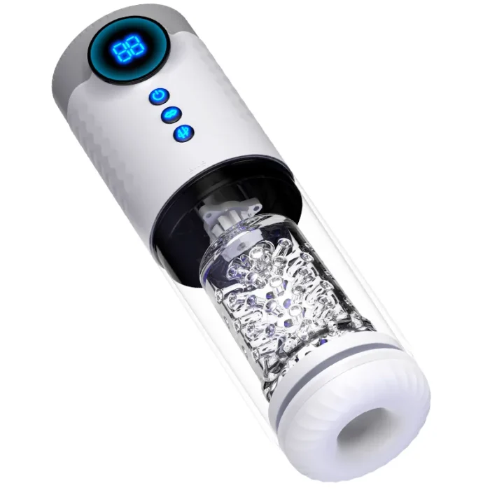 Lovesvibe Fully Automatic Male Masturbator Penis Pump with 9 Frequency Telescopic Rotating LCD Adult Toys