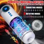 Lovesvibe Fully Automatic Male Masturbator Penis Pump with 9 Frequency Telescopic Rotating LCD Adult Toys