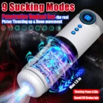 Lovesvibe Fully Automatic Male Masturbator Penis Pump with 9 Frequency Telescopic Rotating LCD Adult Toys