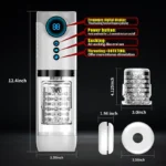 Lovesvibe Fully Automatic Male Masturbator Penis Pump with 9 Frequency Telescopic Rotating LCD Adult Toys
