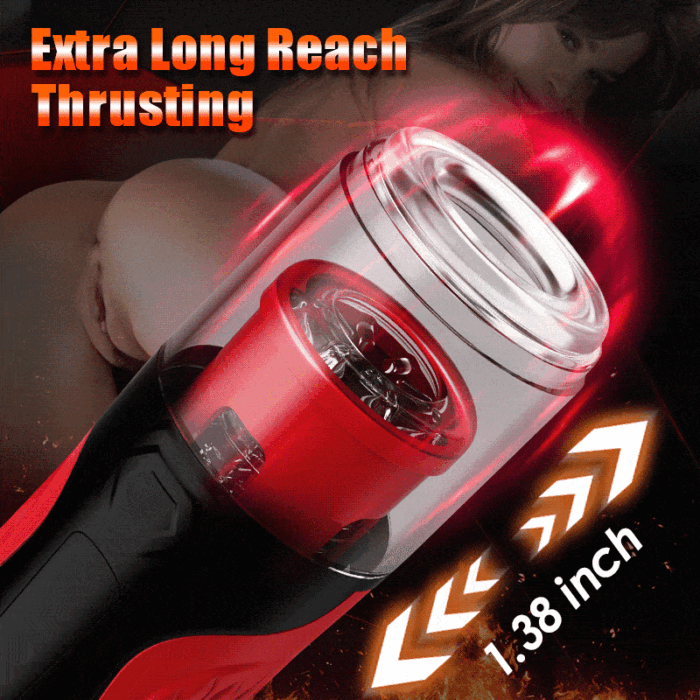 Lovesvibe Intelligent 360°Rotating Male Masturbator 1.38In Extra Long Reach Thrusting Penis Pump