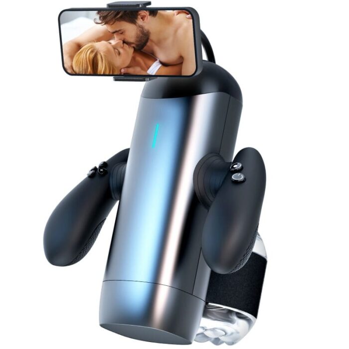 Lovesvibe Long Piston Telescopic Automatic Male Masturbator with 10 Powerful Vibration Thrusting Sex Machine