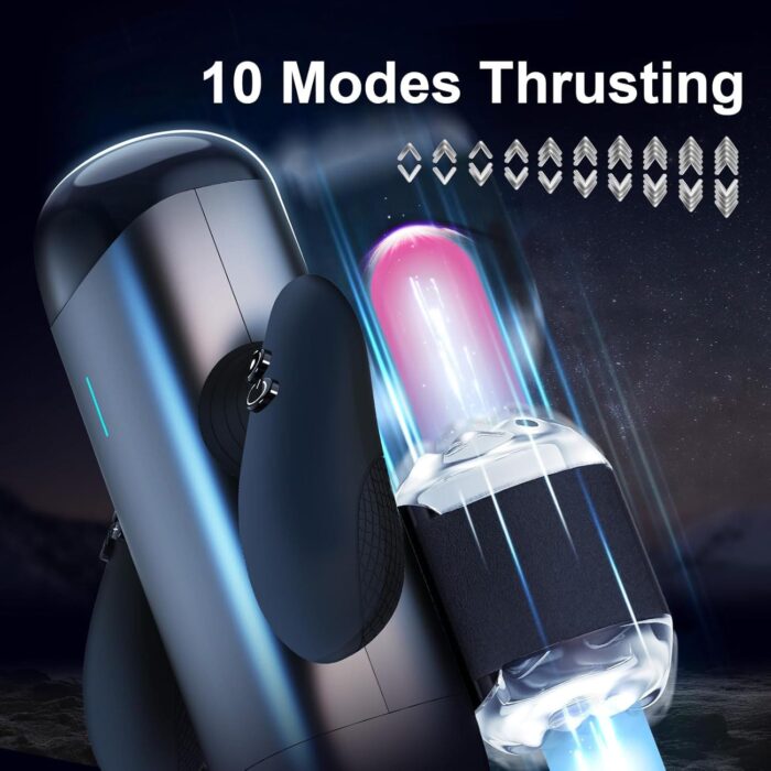 Lovesvibe Long Piston Telescopic Automatic Male Masturbator with 10 Powerful Vibration Thrusting Sex Machine