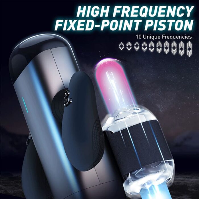 Lovesvibe Long Piston Telescopic Automatic Male Masturbator with 10 Powerful Vibration Thrusting Sex Machine