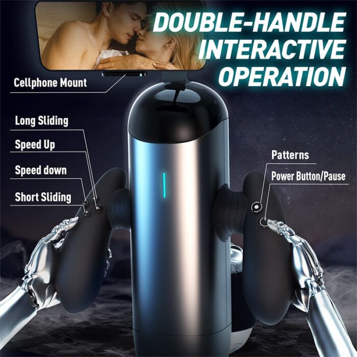 Lovesvibe Long Piston Telescopic Automatic Male Masturbator with 10 Powerful Vibration Thrusting Sex Machine