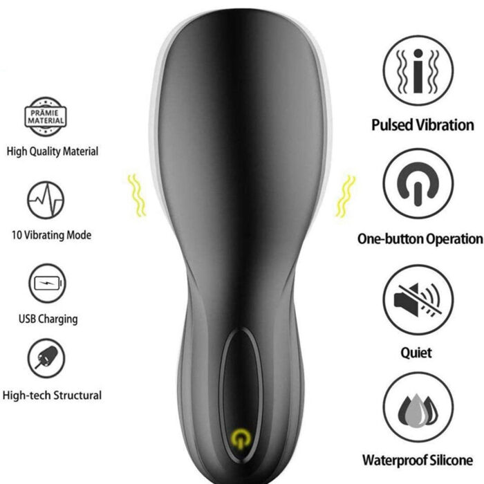 Lovesvibe Silicone Glans Automatic Masturbator, 10 Vibration Modes Penis Sleeves Sex Toys for Men