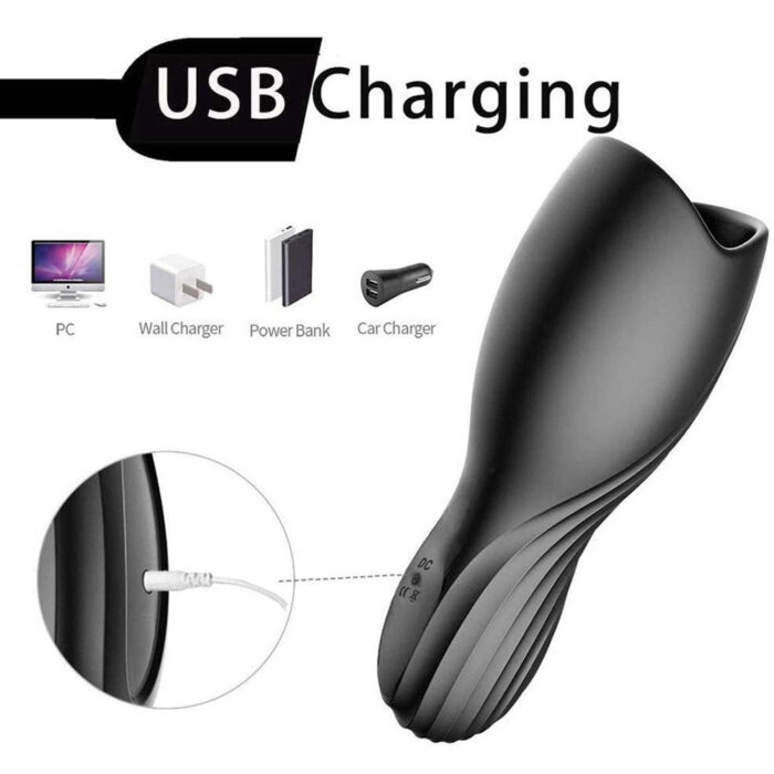 Lovesvibe Silicone Glans Automatic Masturbator, 10 Vibration Modes Penis Sleeves Sex Toys for Men