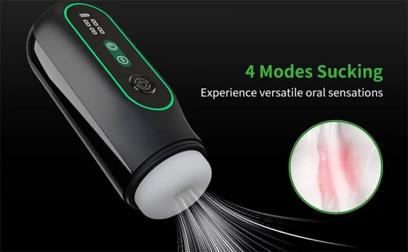 Lovesvibe Thrusting Automatic MaleMasturbator with 6 Vibrating 4 Sucking Heating LCD Display Sex Toys for Men