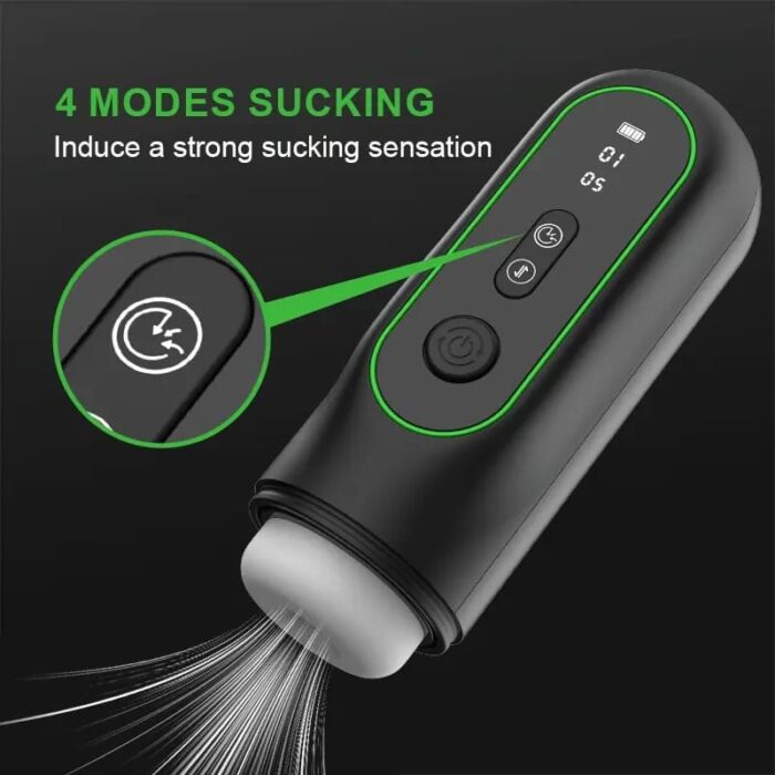 Lovesvibe Thrusting Automatic MaleMasturbator with 6 Vibrating 4 Sucking Heating LCD Display Sex Toys for Men