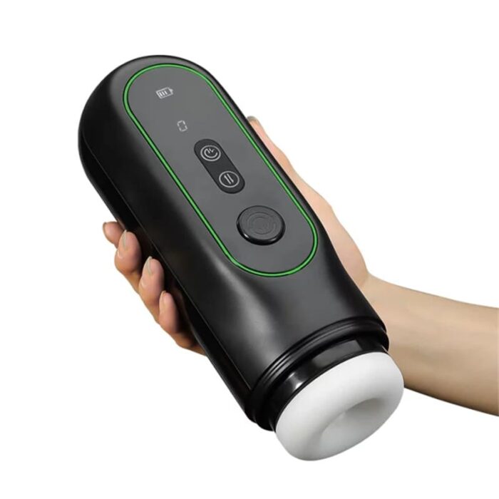 Lovesvibe Thrusting Automatic MaleMasturbator with 6 Vibrating 4 Sucking Heating LCD Display Sex Toys for Men