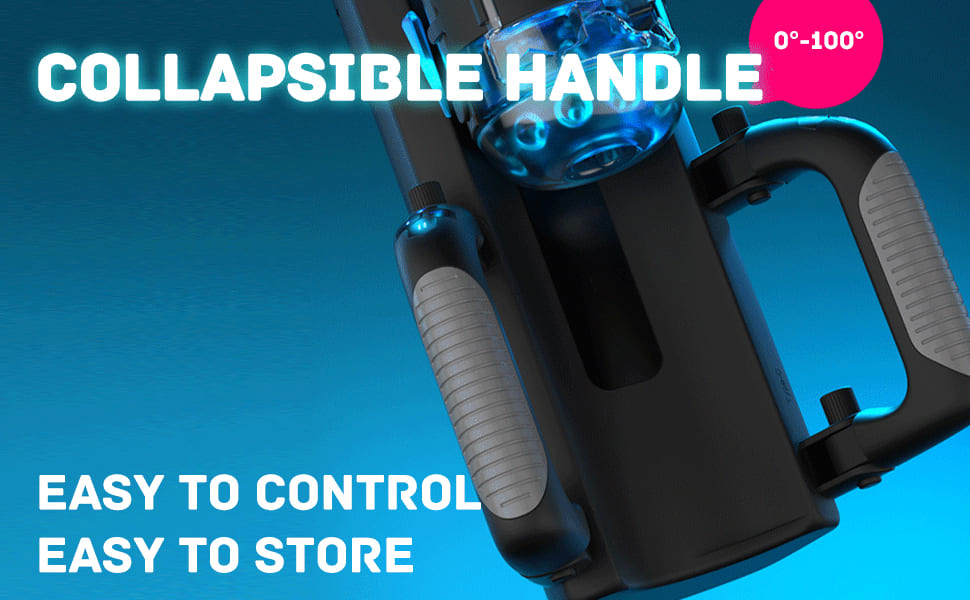 Lovesvibe Thrusting Cannon King 12cm Telescopic Super-long Automatic Masturbator With Handle