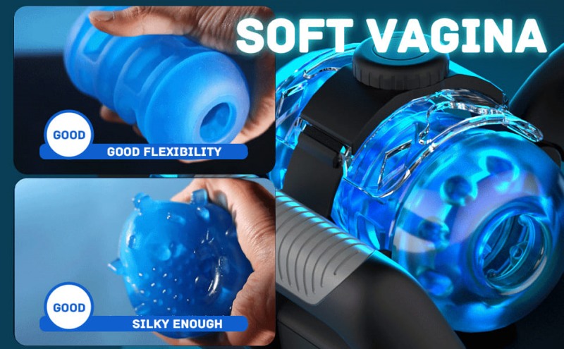 Lovesvibe Thrusting Cannon King 12cm Telescopic Super-long Automatic Masturbator With Handle