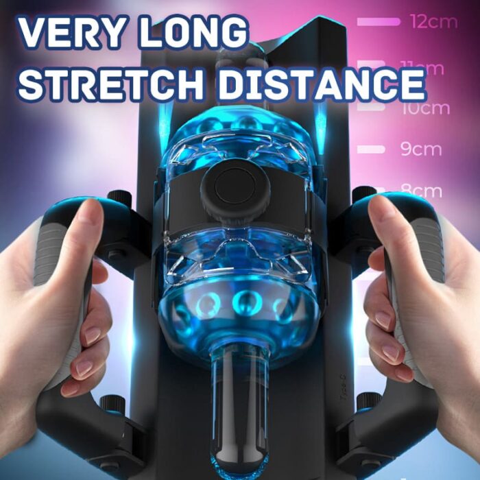 Lovesvibe Thrusting Cannon King 12cm Telescopic Super-long Automatic Masturbator With Handle