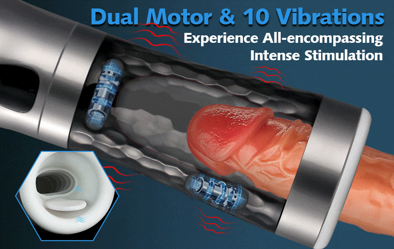 Luoge LG382 Automatic Masturbators 10 Vibrating 5 Sucking Smart Tongue Sucking Masturbation Cup
