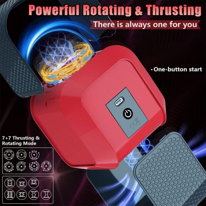 Magic Cube Fully Automatic Male Masturbator with 7 Rotation Modes Concealed Design Dual Open-Ended Sex Machine