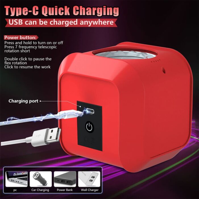 Magic Cube Fully Automatic Male Masturbator with 7 Rotation Modes Concealed Design Dual Open-Ended Sex Machine