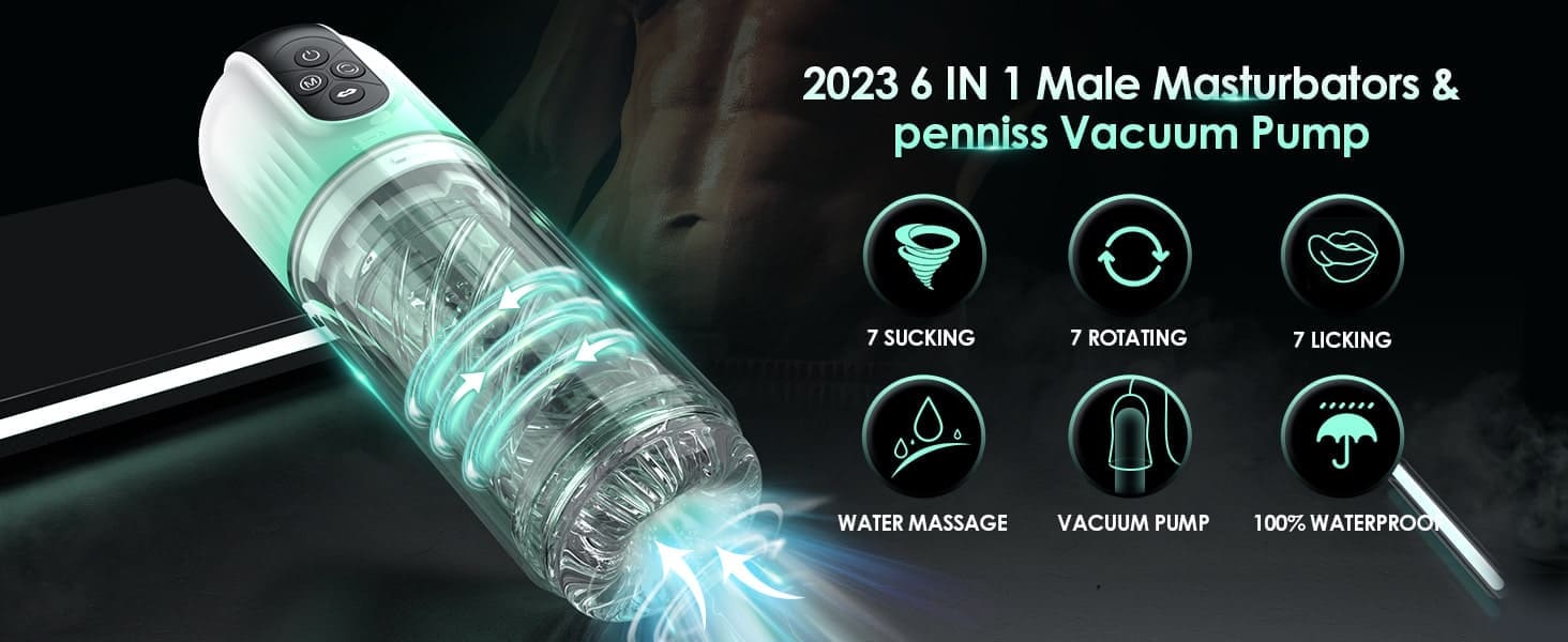 Male rose 2 Automatic Masturbator, 7 Rotating Sucking penniss Vacuum Pump
